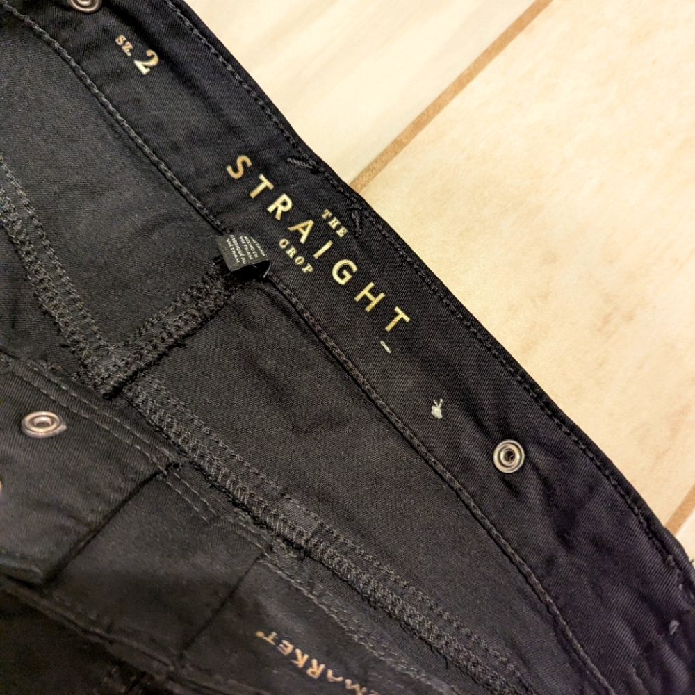 White House Black Market Pret-A-Pedi Straight Cropped Pants Black 2 - Picture 6 of 9
